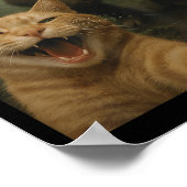 Funny Katze überrascht glücklich Selfie mit Bigfoo Poster (Ecke)