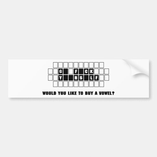 Funny kauft einen Vokal Autoaufkleber (Vorne)