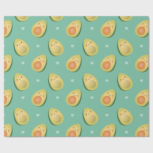Funny Kawaii Avocados Vermeiden wir Pattern Geschenkpapier (Flach)