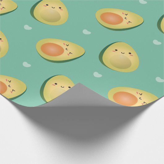 Funny Kawaii Avocados Vermeiden wir Pattern Geschenkpapier (Ecke)