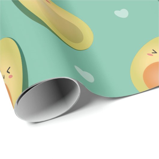 Funny Kawaii Avocados Vermeiden wir Pattern Geschenkpapier (Rolleneckpunkt)