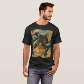 Funny Kawaii Black Cat Ramen Noodle Bowl Japanese  T-Shirt (Vorne ganz)