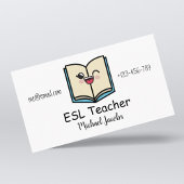 Funny Kawaii Buch ESL Lehrer Englisch Lehrer Niedl Visitenkarte