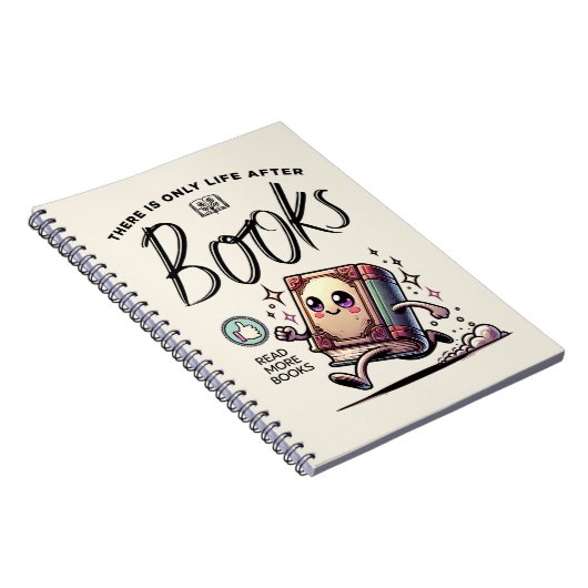 Funny Kawaii Buch mit Zitat Mehr Bücher (Rechte Seite)