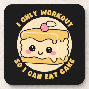 Funny Kawaii Cake Workout Zitat Getränkeuntersetzer