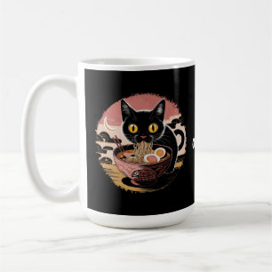 Funny Kawaii Cat Eating Ramen Noodles Niedlich Ani Kaffeetasse