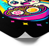 Funny Kawaii Cat Ramen Ufo Japanese Anime Women Gi Poster (Ecke)