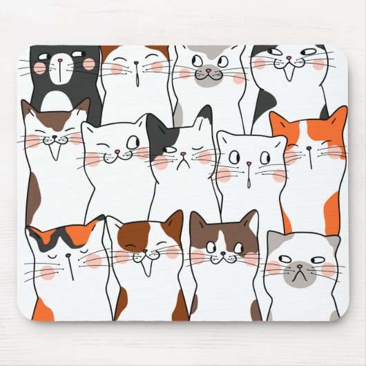 Funny Kawaii Cats Mousepad (Vorne)