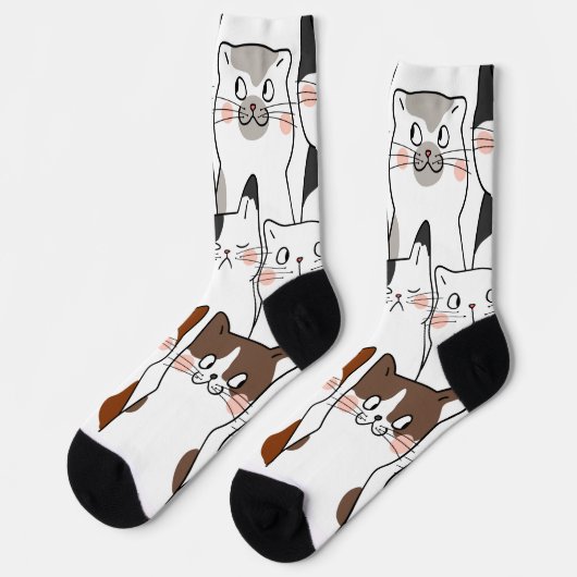 Funny Kawaii Cats Socken (Linkes Detail)