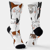 Funny Kawaii Cats Socken (Gewinkelt)
