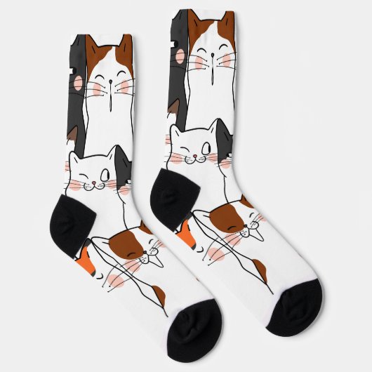 Funny Kawaii Cats Socken (Rechts)