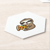 Funny Kawaii Chibi Sloth mit Pizza � Niedlichen Ca Untersetzer (angewinkelt)