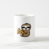 Funny Kawaii Chibi Sloth mit Pizza - Niedlicher Ca Kaffeetasse (Mittel)