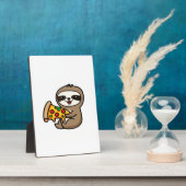 Funny Kawaii Chibi Sloth with Pizza � Cute Cartoon Fotoplatte (Seite)