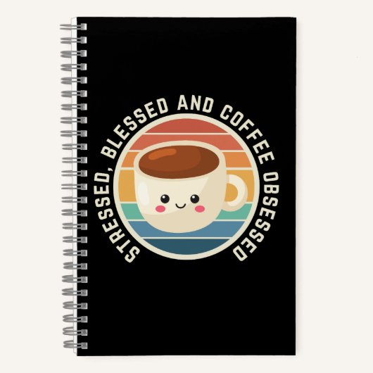 Funny Kawaii Coffee Zitat Notizblock (Vorderseite)