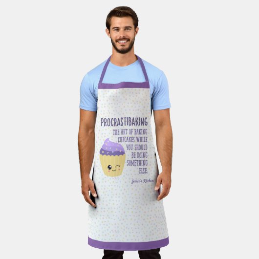 Funny Kawaii Cupcake Sprinkles Procrastibaking Schürze (Getragen)