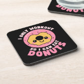 Funny Kawaii Donuts Workout Quote Getränkeuntersetzer (Linke Seite)