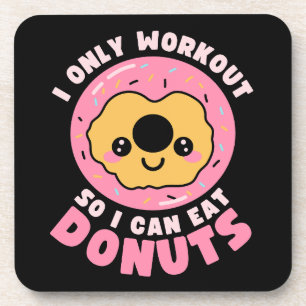 Funny Kawaii Donuts Workout Quote Getränkeuntersetzer