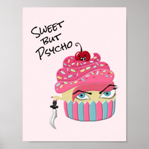 Funny Kawaii Food Art Niedlich Halloween Cupcake Poster