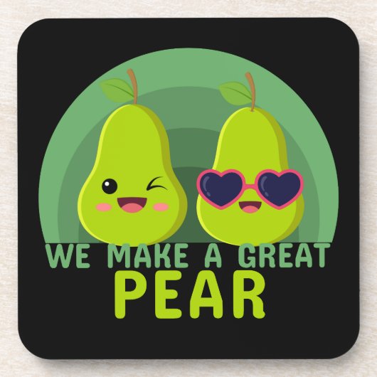 Funny Kawaii Fruit Pun Getränkeuntersetzer (Vorderseite)