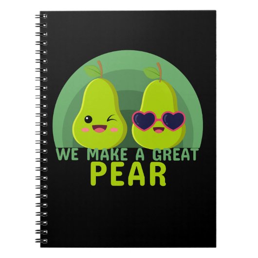 Funny Kawaii Fruit Pun Notizblock (Vorderseite)