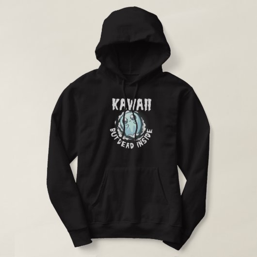 Funny Kawaii Ghost Dead Inside Niedlich Kawaii Ges Hoodie (Design vorne)