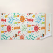 Funny Kawaii Hummer und Krebse Personalisiert Kids Strandtuch (Vorderseite)