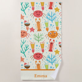 Funny Kawaii Hummer und Krebse Personalisiert Kids Strandtuch