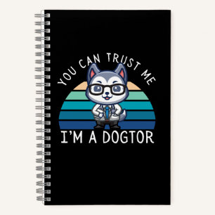 Funny Kawaii Husky Dog Doctor Notizblock