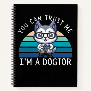 Funny Kawaii Husky Dog Doctor Notizblock