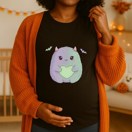 Funny Kawaii Monster Pregnancy Niedlich Halloween T-Shirt