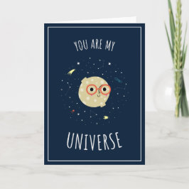 Funny Kawaii Moon Universe Constellation Valentine Karte