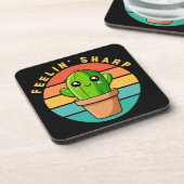 Funny Kawaii Niedlich Cactus Zitat Getränkeuntersetzer (Linke Seite)
