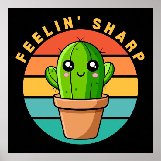 Funny Kawaii Niedlich Cactus Zitat Poster (Vorne)