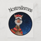 Funny Kawaii Nostradamus Llama Pun Halloween Postkarte (Vorderseite)