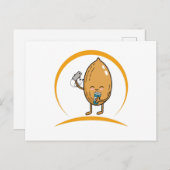 Funny Kawaii Peanut Coffee Music Postkarte (Vorne/Hinten)