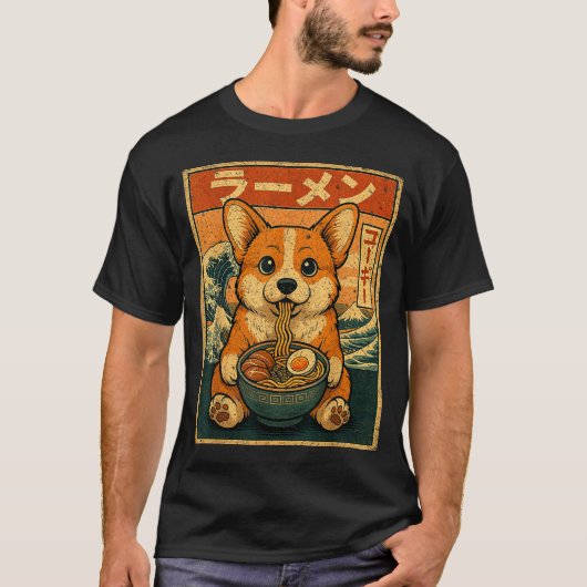 Funny Kawaii Ramen Corgi Japanese Noodles Corgi Ea T-Shirt (Vorderseite)