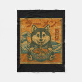 Funny Kawaii Ramen Husky Japanese Noodles Husky Ea Fleecedecke (Vorderseite)