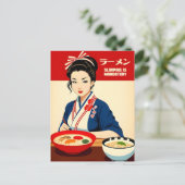 Funny Kawaii Retro Style Japan Feinschmecker Ramen Postkarte (Stehend Vorderseite)