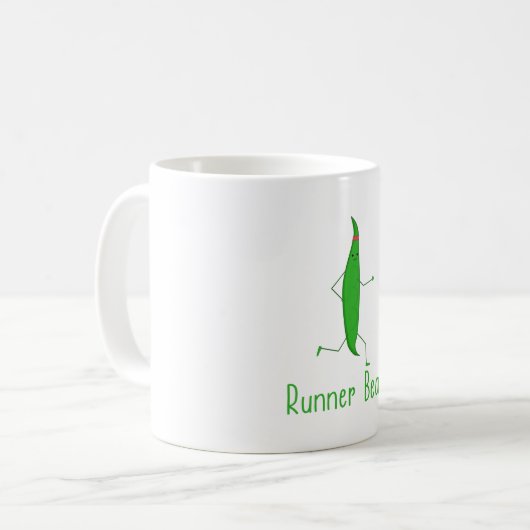 Funny Kawaii Runner Bean Graphic Running Geschenk Kaffeetasse (Vorderseite Links)