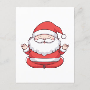 Funny Kawaii Santa Yoga Meditation Begleitkarte