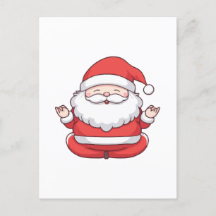 Funny Kawaii Santa Yoga Meditation Postkarte