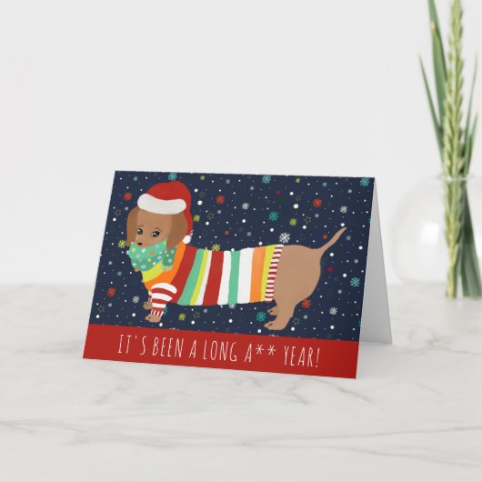 Funny Kawaii Sausage Dog Weihnachten 2021 (Vorderseite)