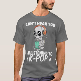 Funny Kawaii Skeleton KPop Music Produce hören T-Shirt