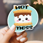 Funny Kawaii Smores Hot Mess Aufkleber