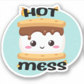 Funny Kawaii Smores Hot Mess Aufkleber (Vorderseite)