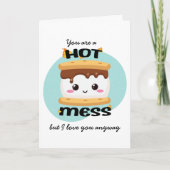 Funny Kawaii S'mores Hot Mess Karte (Vorderseite)