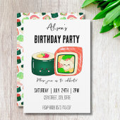 Funny Kawaii Sushi Rolls Birthday Party Einladung