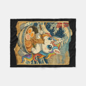 Funny Kawaii Unicorn Ramen Noodle Bowl Japanese Wa Fleecedecke (Vorderseite (Horizontal))