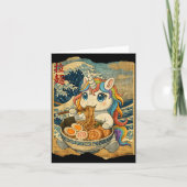 Funny Kawaii Unicorn Ramen Noodle Bowl Japanese Wa Karte (Vorderseite)